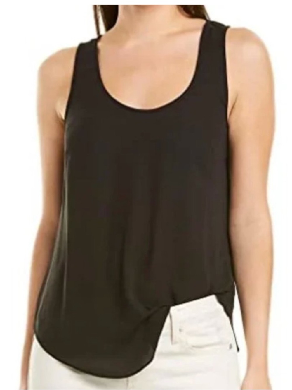 J. Crew Black Semi Sheer Drapey Tank